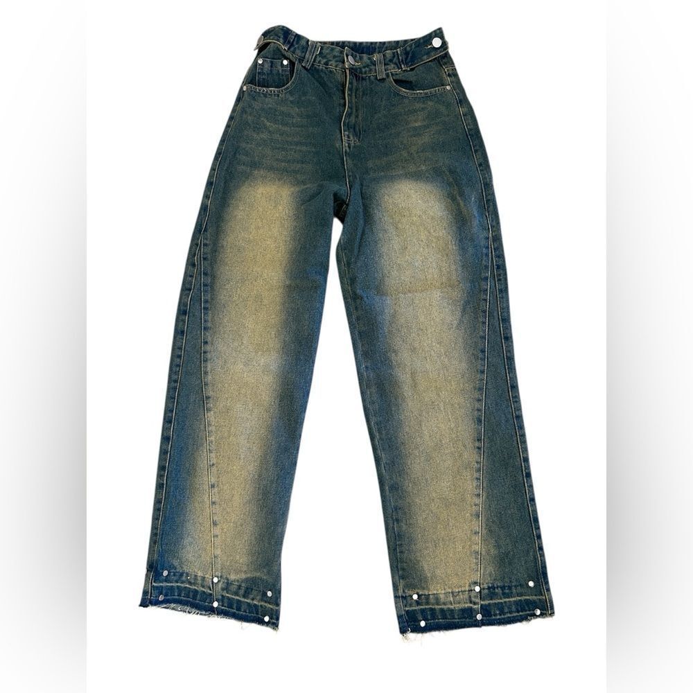 Aelfric Eden Faded Denim Stud Jeans, Size 27 NWT